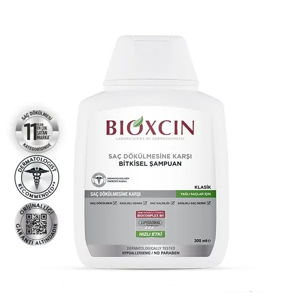 شامپو ضد ریزش بیوکسین کلاسیک مخصوص موهای چرب 300 میل - BIOXCIN
